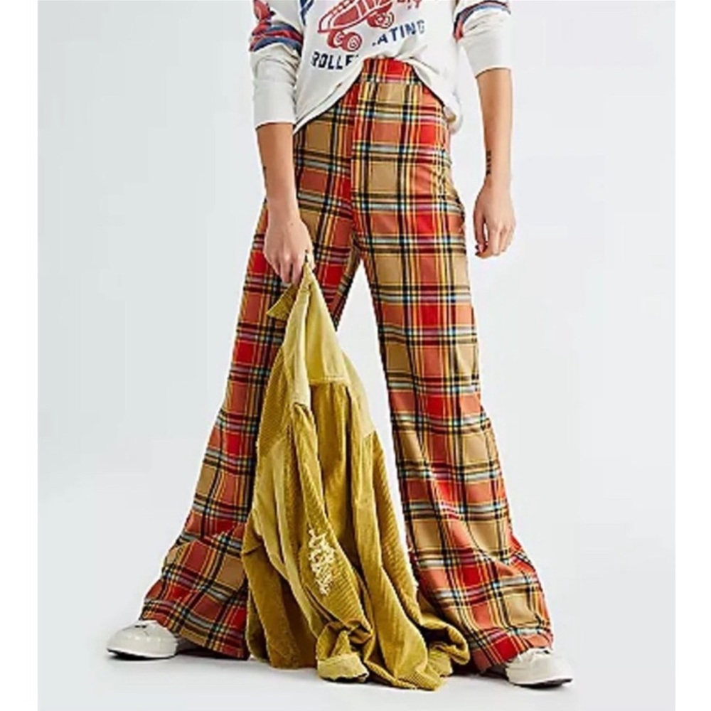 Free People NWOT Jules Plaid Pants sz 4